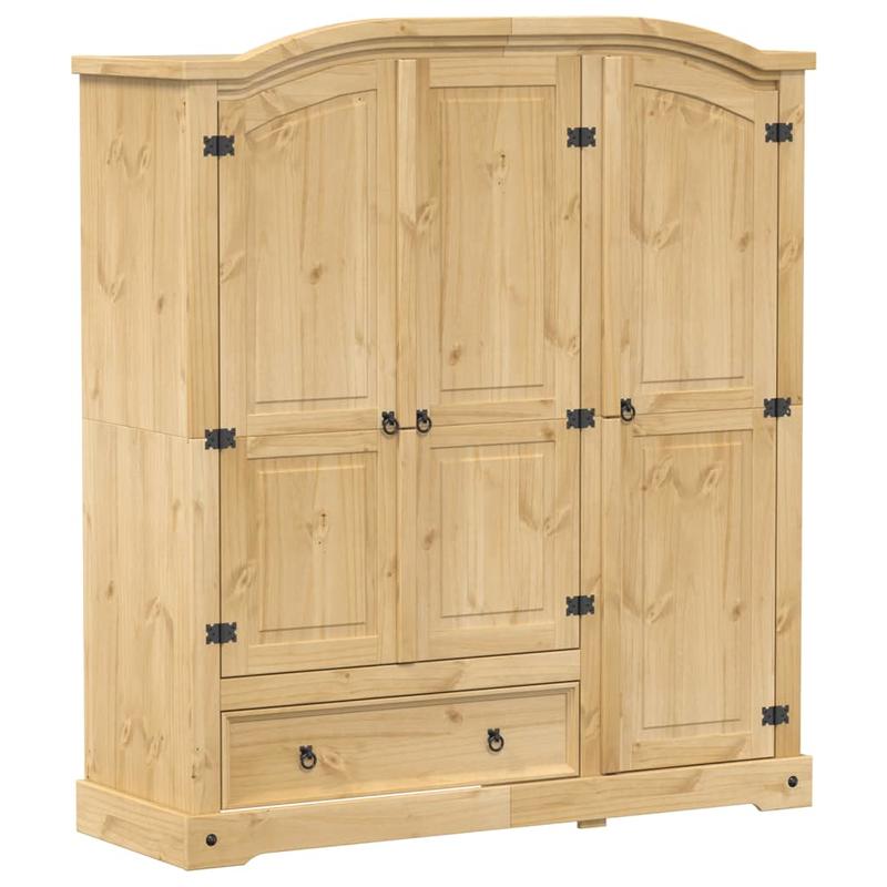 Modern Solid Pine Wood Wardrobe Cabinet with Oak - Large Freestanding Dresser, Easy Assembly, Spacious Storage (151.5x52x170cm / ≥3.2 cu m), Modern -Standing Armoire for Large Families & Bulk Clothing - Assembly Required)