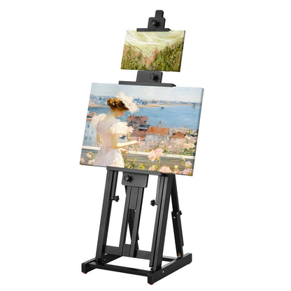 Schildersbok – Schildersezel – Kunstenaars Ezels – H-frame Ezels – Beukenhouten Ezels – Verstelbare Canvashouder – Geschikt Tot 196 cm Hoogte