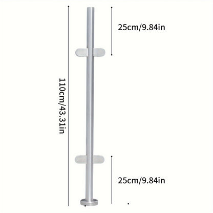 Balustradepaal – Balustradepilaar – Leuningpaal – Balustrademontage – Trapbaluster – RVS 316 Hoogwaardige Kwaliteit – 110 Cm Hoogte, Roestvrijstaal