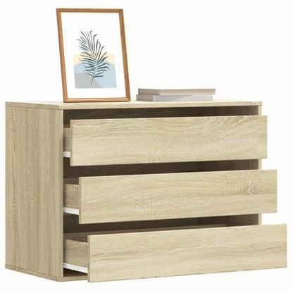 Ladekast – Dressoir – Opbergkast – Kast – Chest Of Drawers – Eikenhout – Slotbare Planken & Softclose Lades – 80x41x58 cm – Eenvoudige Montage