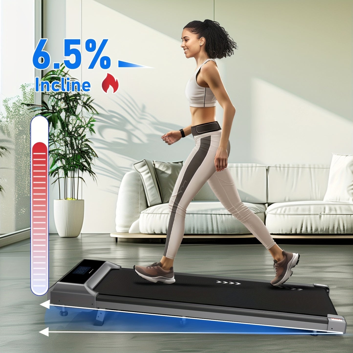 Wandelband – Loopband – Loopmachine – Compacte Wandelmachine – Draadloze Afstandsbediening – Stevig Stalen Frame - QUORE