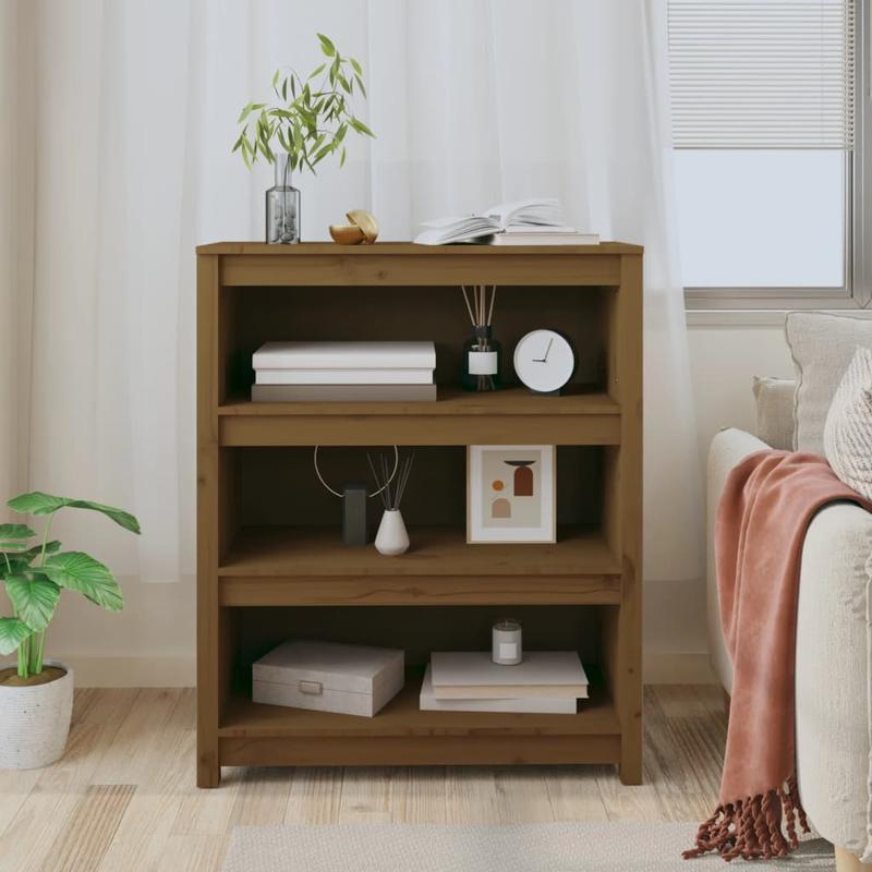Bookcase 80X35X97 Cm Solid Pine Wood Honey Brown