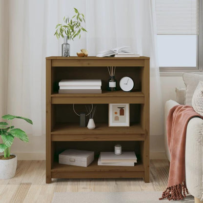Bookcase 80X35X97 Cm Solid Pine Wood Honey Brown