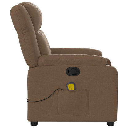 Massagestoel – Relaxstoel – Massagefauteuil – Elektrische Stoel – Loungestoel – Elektrisch Verstelbaar – 6 Massagepunten – Stoffen Bekleding – Warm Bruin