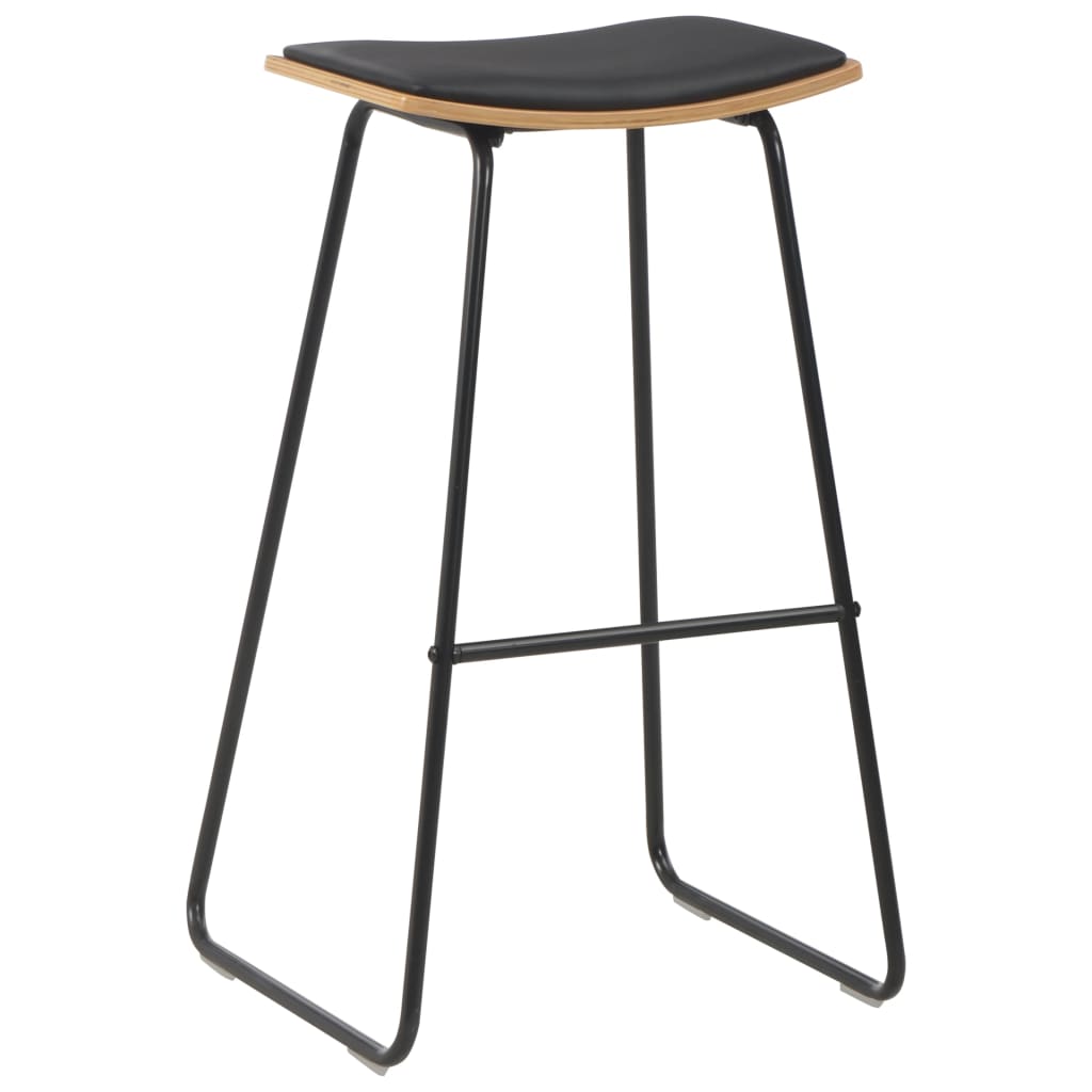 Barset – Barkrukset – Eethoekset – Keukenmeubel – Bistroset – Zwart – Gepoedercoat Stalen Frame – Massief Houten Tafelblad