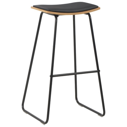 Barset – Barkrukset – Eethoekset – Keukenmeubel – Bistroset – Zwart – Gepoedercoat Stalen Frame – Massief Houten Tafelblad