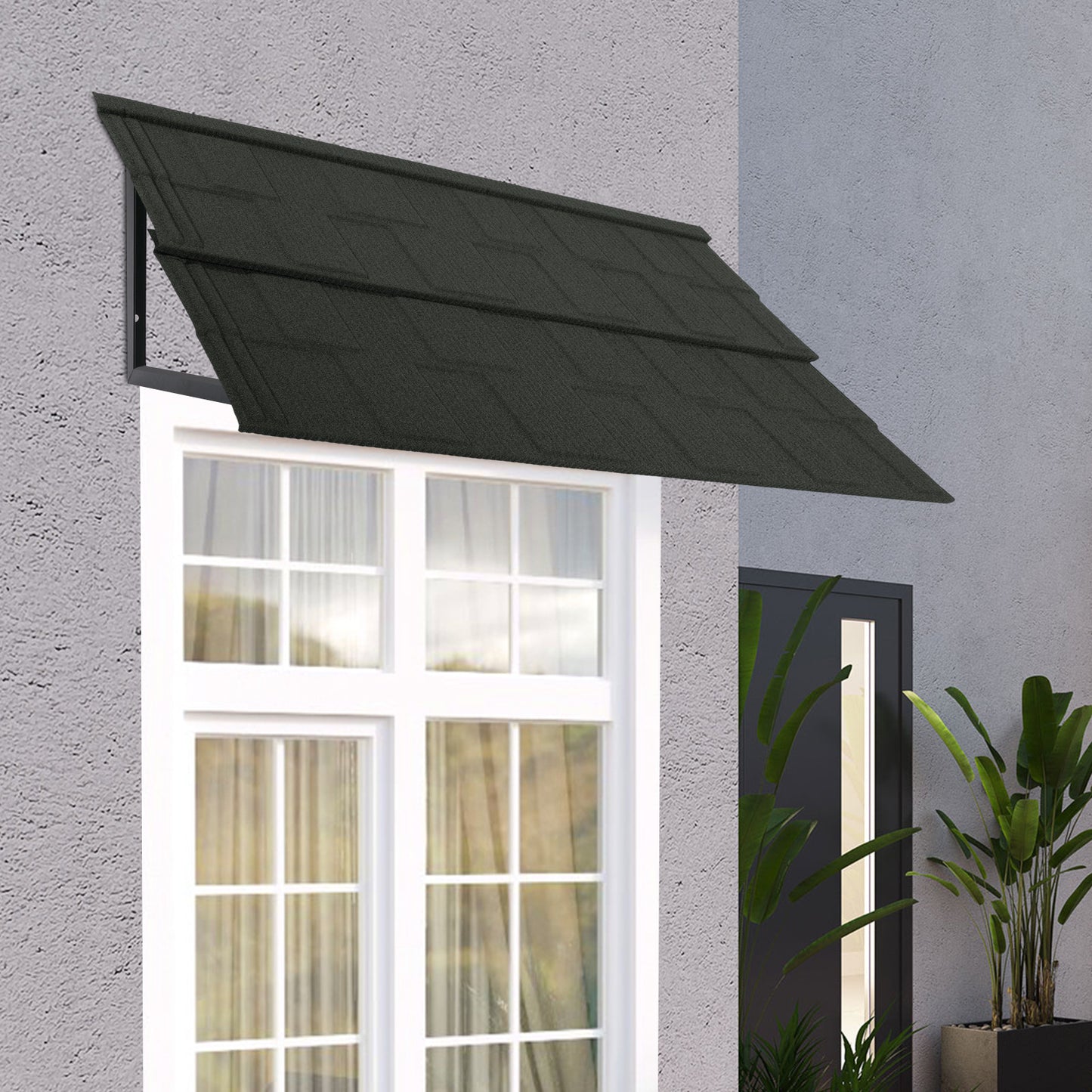 2-Pack 134*42CM Metal Awnings | Tile Shaped, Jungle Green, Brand NaMaSyo