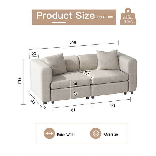 Moderne Modulaire Hoekbank – Sectional Bank – Zithoek – Loungebank – Modulaire Sofa – Beige Kleur – Royale Zitruimte – Eenvoudige Montage