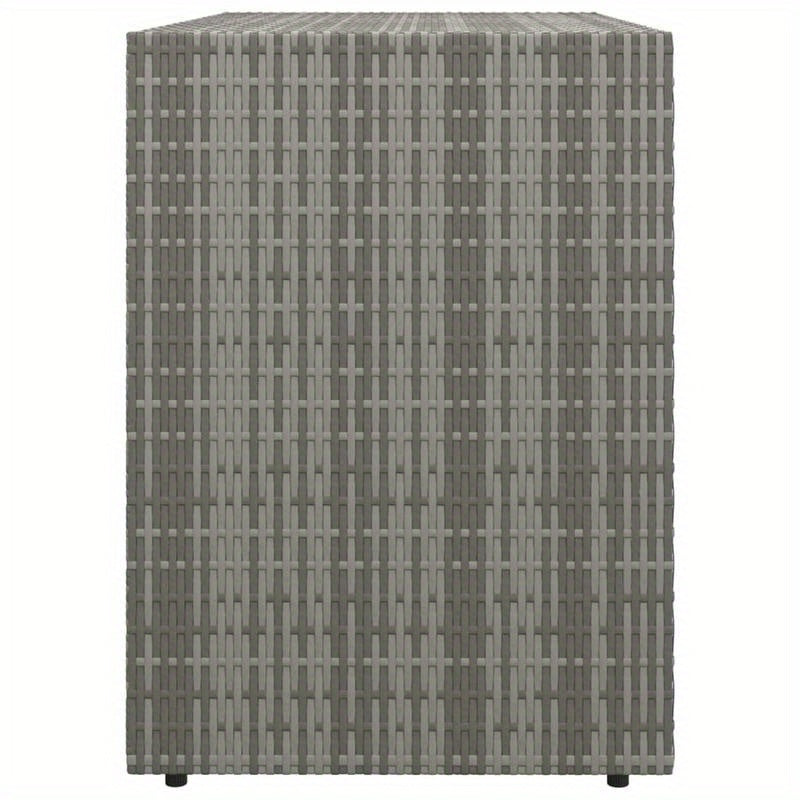 Large Storage Box with Lid - Heavy-Duty Poly Rattan, 99.06cmW x 54.61cmD x 80.01cmH, All-Weather Resistant Rectangular Organizer with Golden-Toned Hinges & Dark Brown/Gray Wicker Texture for Patio, Porch, Garage, Balcony - Mu