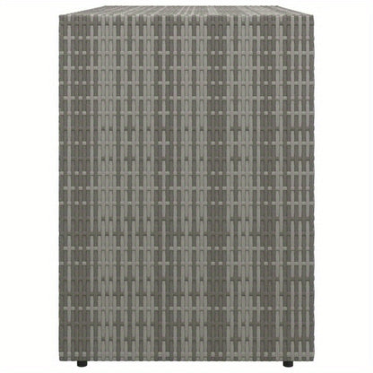 Large Storage Box with Lid - Heavy-Duty Poly Rattan, 99.06cmW x 54.61cmD x 80.01cmH, All-Weather Resistant Rectangular Organizer with Golden-Toned Hinges & Dark Brown/Gray Wicker Texture for Patio, Porch, Garage, Balcony - Mu