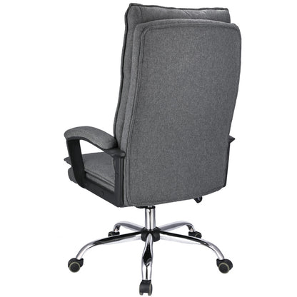 Bureaustoel – Bureaustoel Met Wielen – Kantoorstoel – Werkstoel – Stoel Met Stoffen Bekleding – Ergonomisch Comfort – Verstelbare Hoogte 43-49 cm - Donkergrjs