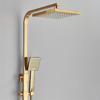Modern Gouden Douche Systeem – Douche Set – Regendouche – Handdouche – Mengkraan – 20 cm Regenval – Thermostatisch – Wandmontage