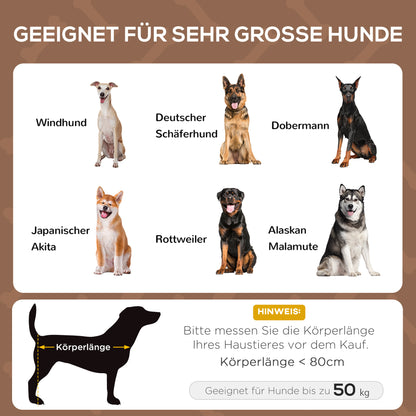 Hondenmand – Hondenbed – Hondenkussen – Buitendogbed – Verhoogde Mand – Met Beschermende Canopy – Ademend Fluweel – Afmeting 122 x 92 x 108 cm