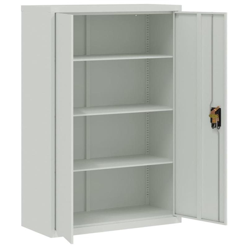 Dossierkast – Archiefkast – Mappenkast – Opbergkast – Documentenkast – Grijs Staal – 90x40x140 cm – Duurzaam & Stevig