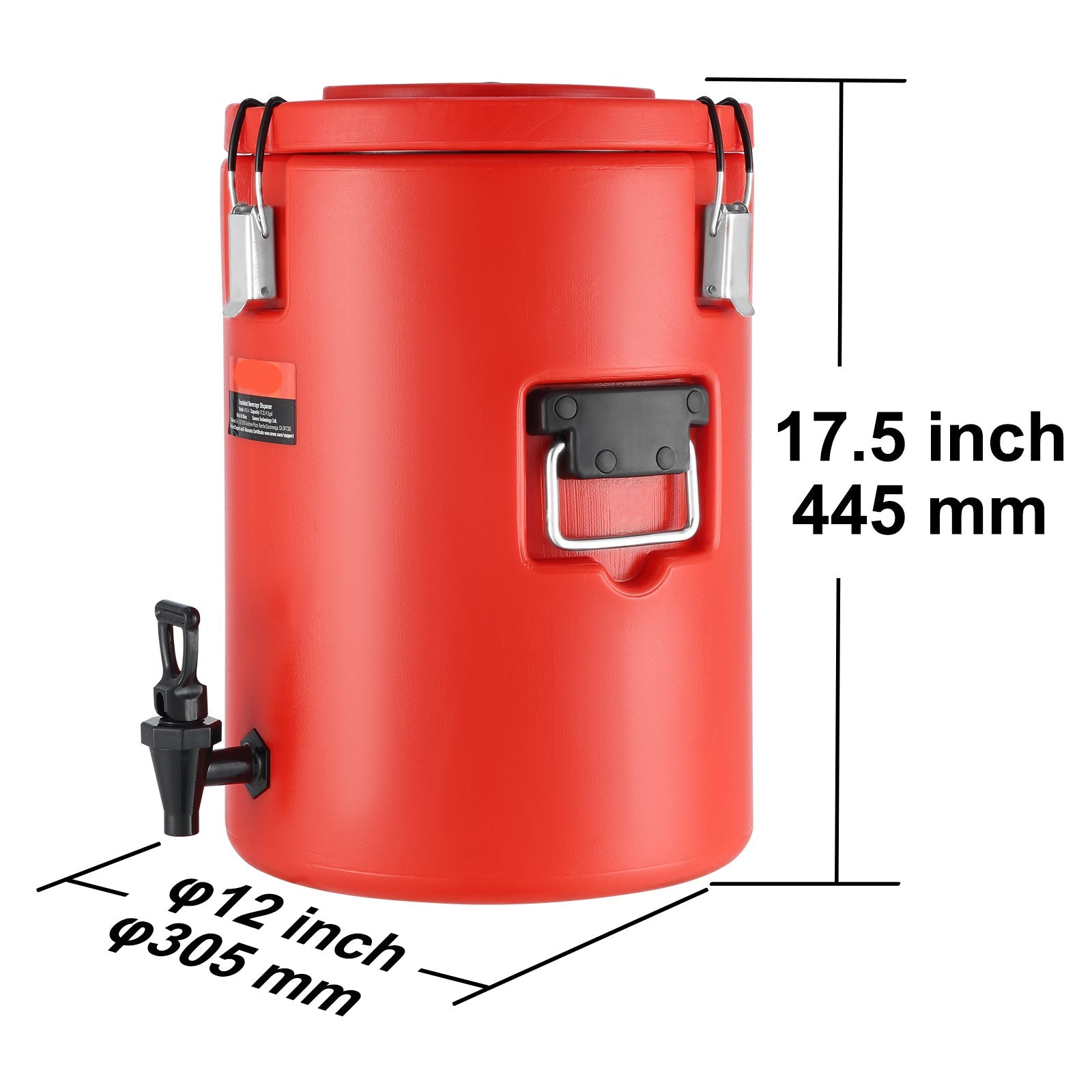 Grote Drankendispenser – Isolerende Dispenser – Thermoskan – Koffiedispenser – 17,2 Liter – Roestvrij Staal – 10 Uur Warmtebehoud - QUORE