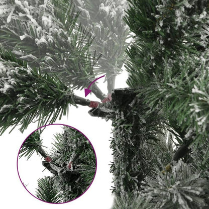 240cm Large Hinged Artificial Christmas Tree with Flocked Snow-Covered Branches - Heavy Base & Sturdy Stand, Easy Assembly, No Needed, Realistic Winter Wonderland Look for Home, Office, Hotel Lobby & Commercial Floor Decorati