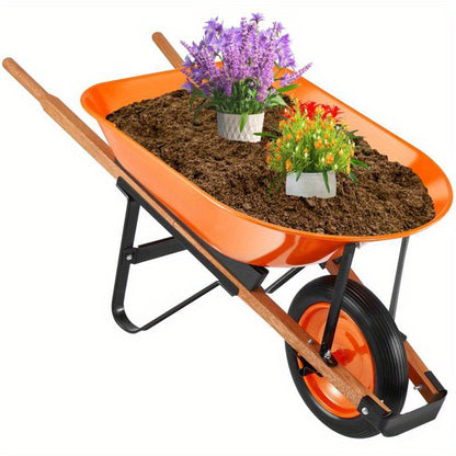 Kruiwagen – Tuinkar – Tuinkarretje – Bouwkruiwagen – Transportkar – Eénwielige Constructie – Hoge Draagkracht 150 kg