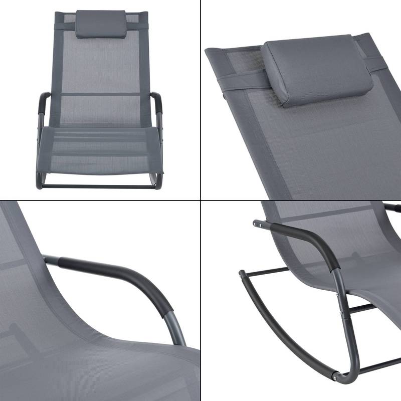 Schommelstoel – Relaxstoel – Fauteuil – Loungestoel – Schommelstoel Babykamer – Set Van 2 – Stalen Frame – Snel Droogend Textiel