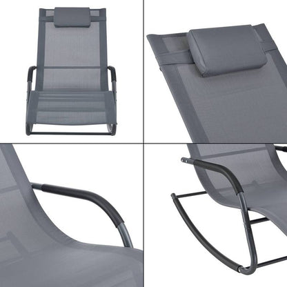 Schommelstoel – Relaxstoel – Fauteuil – Loungestoel – Schommelstoel Babykamer – Set Van 2 – Stalen Frame – Snel Droogend Textiel