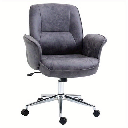 Bureaustoel – Office Chair – Ergonomische Stoel – Draaistoel – Bureaustoel – XXL Formaat – Met Schommelfunctie – Verstelbaar – Tot 120 kg – Grijs
