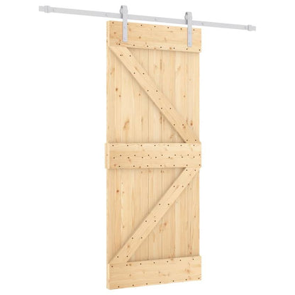 Schuifdeur – Schuifpaneel – Deurafscheiding – Ruimtebesparende Deur – Massief Vurenhout – Bruin – 85x210 cm – Met Seizingsysteem – Duurzaam & Praktisch