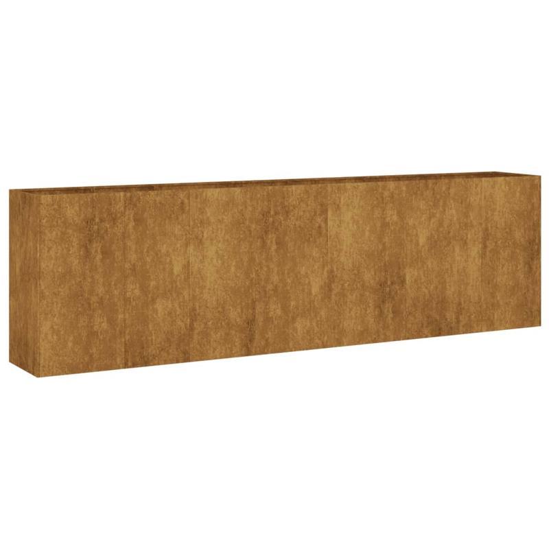 Plantenbak – Bloembak – Tuinbak – Moestuinbak – Kweekbak – Cortenstaal – Verhoogde plantenbak 280x40x80 cm – Weerbestendig en Duurzaam