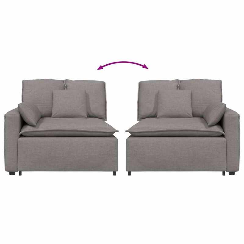 Bankstel – Hoekbank – Slaapbank – 3-Zitsbank – Loveseat – Modulaire Taupe Bank – Corduroy Stof – Comfortabele Kussens – Duurzaam Frame