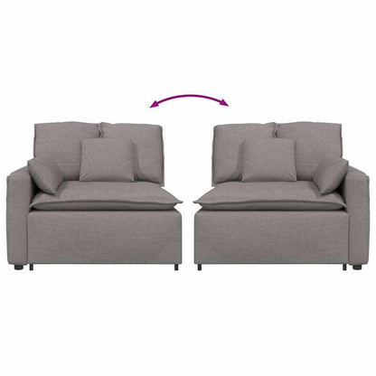 Bankstel – Hoekbank – Slaapbank – 3-Zitsbank – Loveseat – Modulaire Taupe Bank – Corduroy Stof – Comfortabele Kussens – Duurzaam Frame