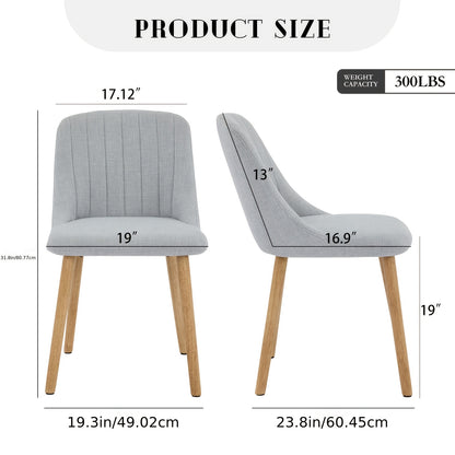 Scandinavische Eetkamerstoelen – Stoelen – Eetkamerstoelen – Design Stoelen – Tafelhoezen – Grijs – Massief Eiken Frame – Ergonomisch Zithouding