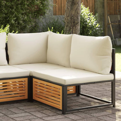 Tuinstoel – Tuinstoel – Balkonstoel – Loungestoel – Stoel Zonder Armleuningen – Massief Acaciahout – Inclusief Comfortabele Kussens