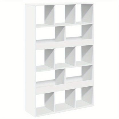 Roomdivider – Kamerscherm – Ruimteverdeler – Scheidingswand – Interieurkast – Wit Hout – Compact 99x33x155 cm – Meerdere Open Vakken