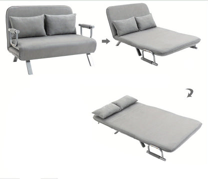 2-zitsbankbed – Slaapbank – Tweezitsbank – Loveseat – Bedbank – Verstelbare Rugleuning – Max. Draagkracht 150 kg – Lichtgrijs – Inclusief Kussens