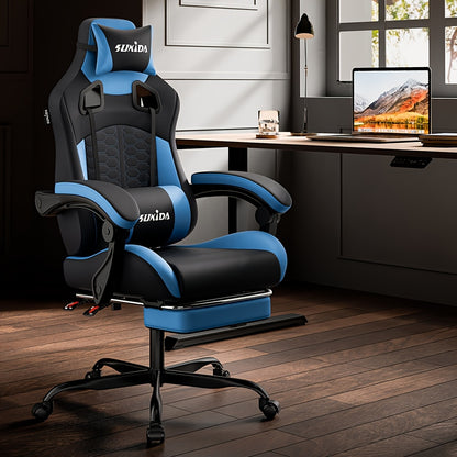 Gamingstoel – Gamestoel – Gaming Chair – Game Stoel – Esports Chair – Ergonomische Verstelbare Rugleuning – PU Kunstleer Met Voetensteun