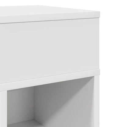 Set of 2 White Bedside Tables with Drawer, Measuring 25X31X66 Cm