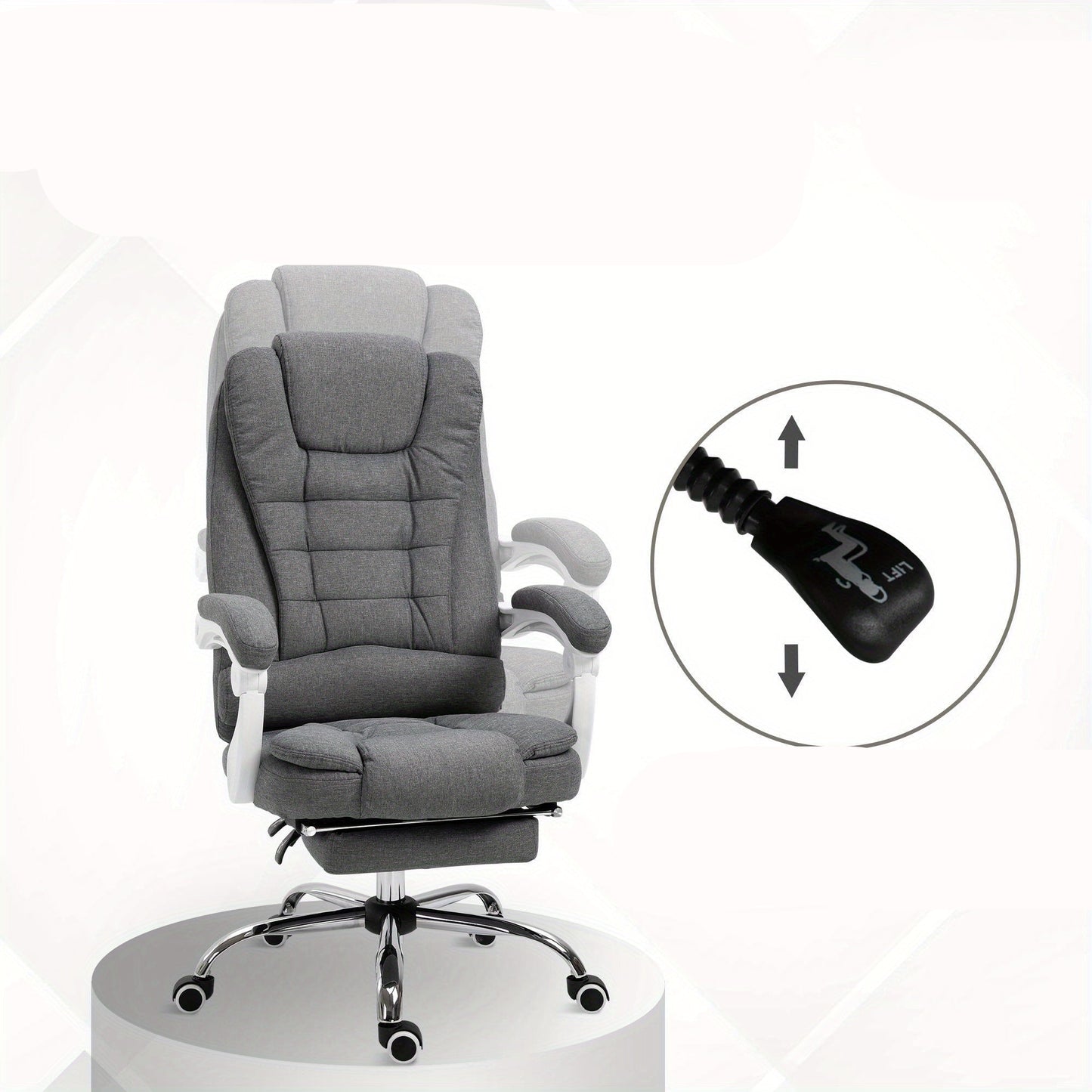 Ergonomische Bureaustoel – Bureaustoel Met Voetensteun – Comfortabele Werkstoel – Verstelbare Kantostoel – Relaxstoel Opvouwbaar – Verstelbare Hoogte 110-118 cm – Rugleuning Kantelbaar 135°