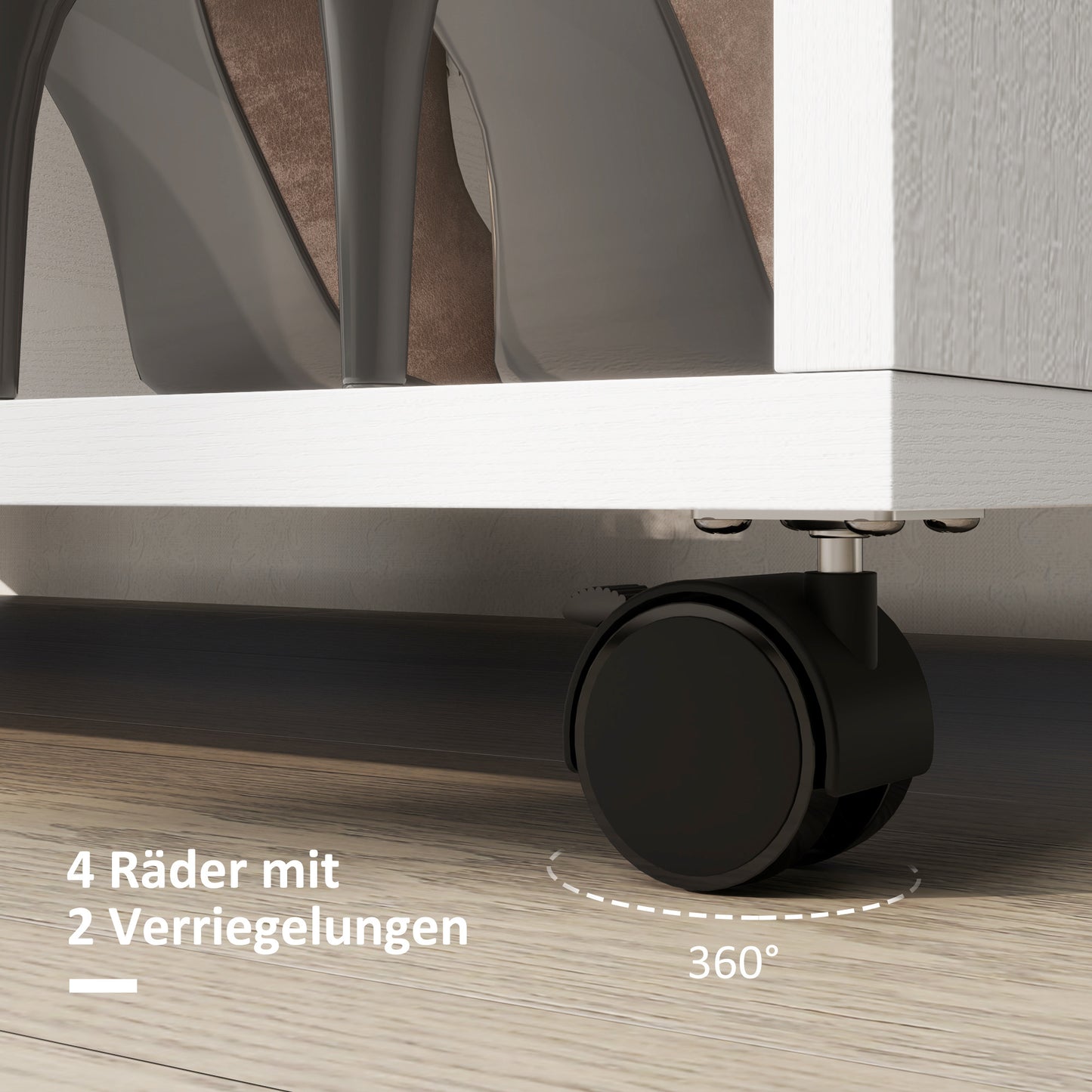 Rollende Kledingkast – Mobiele Kast – Kledingrek Op Wieltjes – Opbergkast – Garderobekast – Compact 80x40x128 cm – Stevig Wit Frame