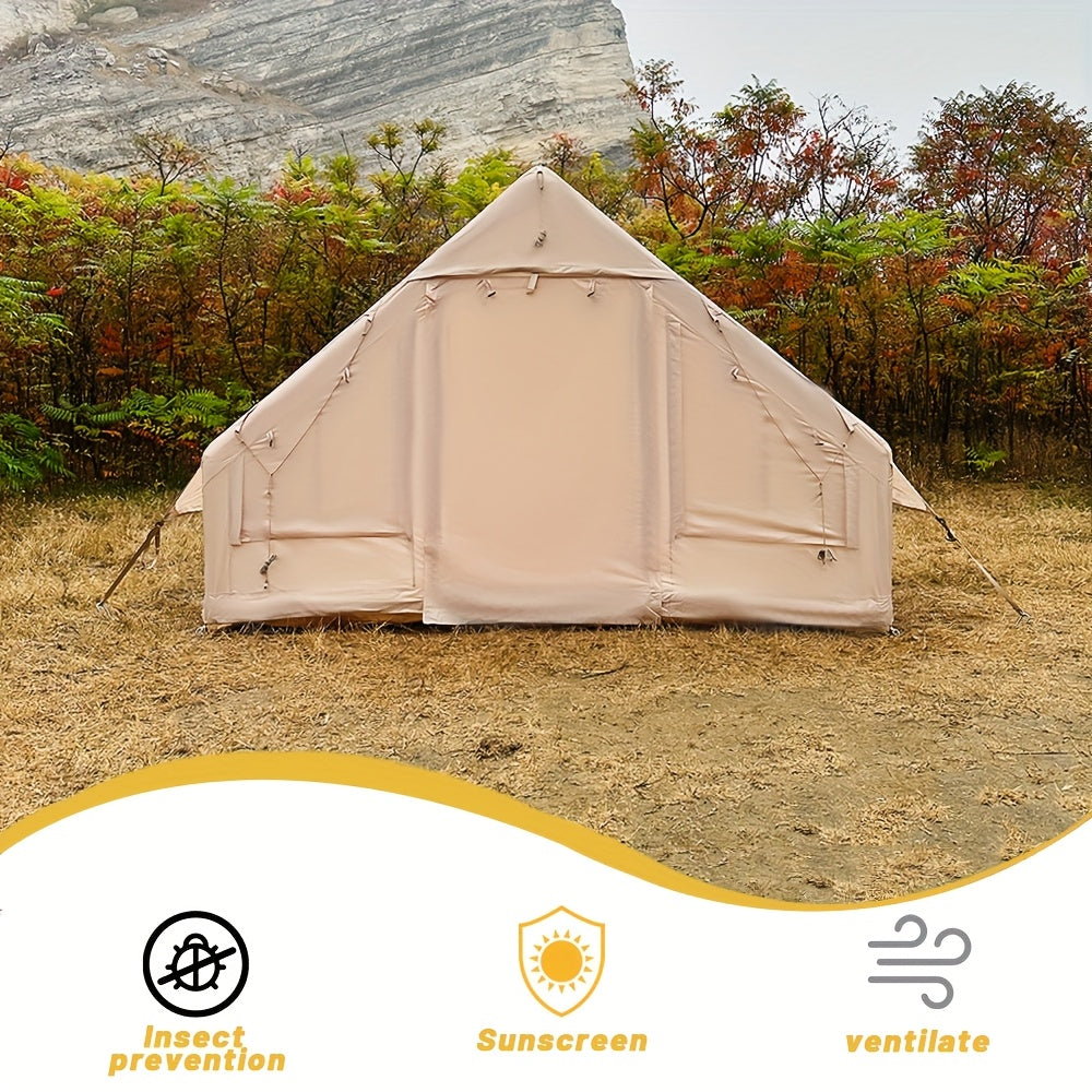 Opblaasbare Campingtent – XXL Koepeltent – Familie Tent – Glamping Tent – Outdoor Shelter – 8 Persoons – Snel Opzetten – Windbestendig – All-Season – Met Kacheluitgangen