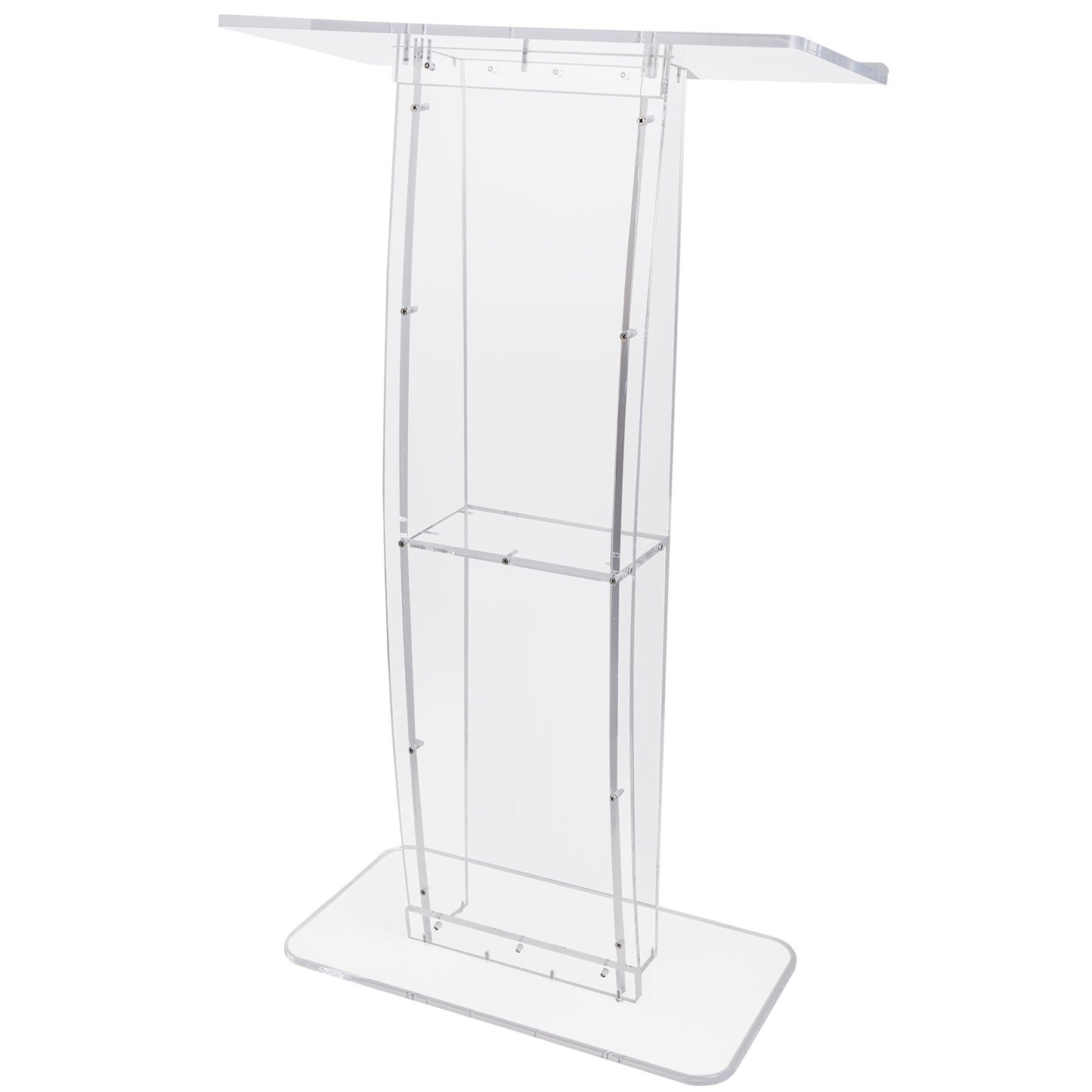 Transparant Acryl Spreekgestoelte – Podium – Presentatiepulpit – Lectern – Presentatiemeubel – 120 cm Hoogte – Ruim Blad Met Opbergbodem