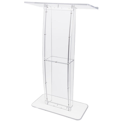 Transparant Acryl Spreekgestoelte – Podium – Presentatiepulpit – Lectern – Presentatiemeubel – 120 cm Hoogte – Ruim Blad Met Opbergbodem