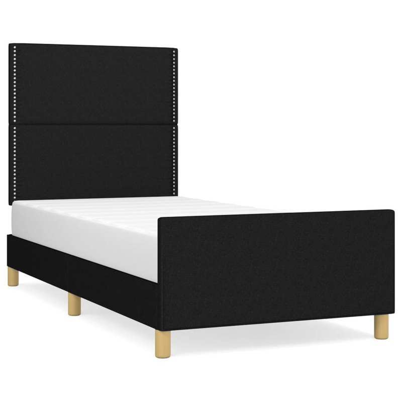 Bed frame without Mattress Black 80x200cm Tissue Practical, removable, suitable for all seasons, Bedroom Furniture, Spacesaving Bed, Stylish Bed Frame, Modern Bedroom, Easy Assembly, Wooden Frame, Simple Bed, Slatted Base, Ap