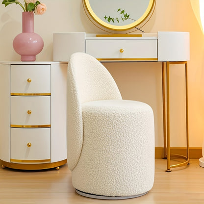 Draaikruk – Draaistoel – Krukje – Zitkruk – Werkkruk – Rond – Hoogwaardig Hout – Met Rugleuning – Lichtgewicht – Modern Design