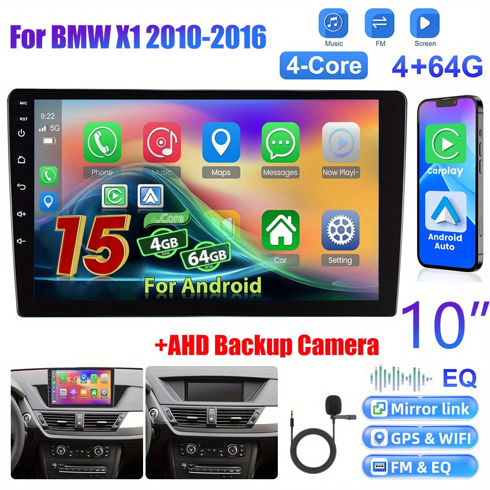 Android 15 Autoradio – Multimedia Systeem – Navigatie – Touchscreen Radio – Inbouw Radio – 10 Inch HD Display – Draadloos CarPlay & Achteruitrijcamera