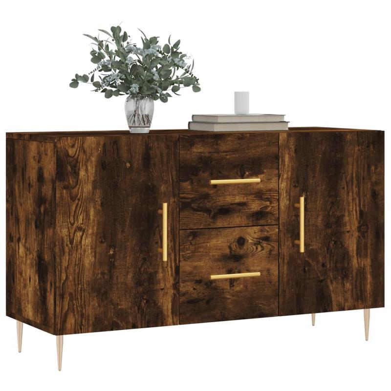 Dressoir – Opbergkast – Ladekast – Buffetkast – Wandkast – Gerookt Eikenkleurig – 100x36x60 cm – Duurzaam Bewerkte Houtafwerking