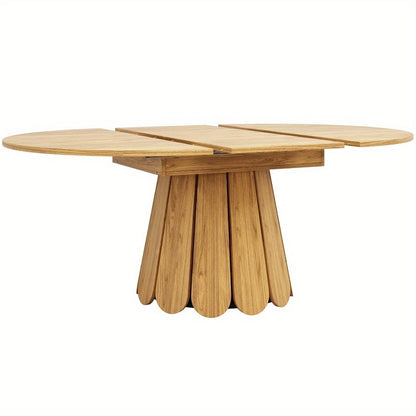 Uitbreidbare Ronde Eettafel – Uitschuifbare Eettafel – Klaptafel – Keukentafel – Balkontafel – MDF Houtlook – Tot 6 Personen – 118-158 cm