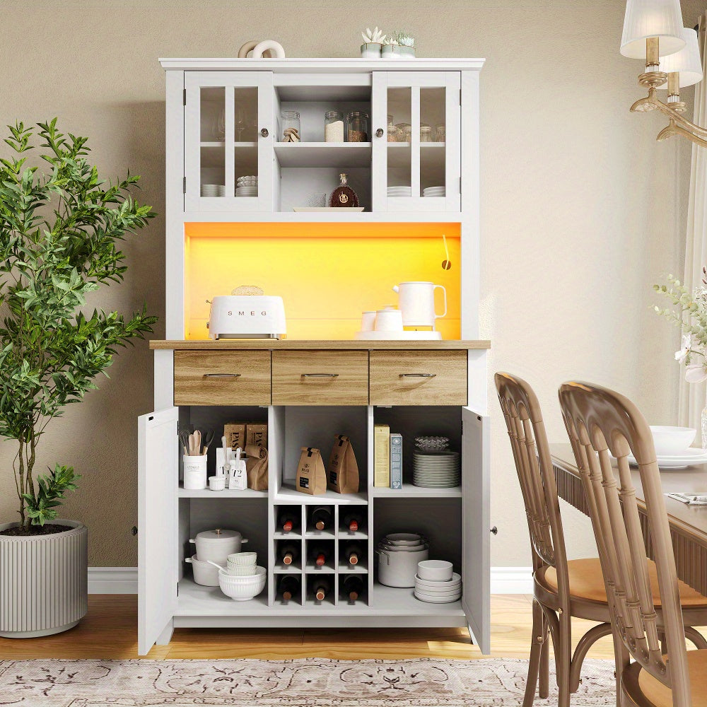 Dressoir – Sideboard – Opbergkast – Kast – Commode – Modern Wit – Verstelbare Planken – Duurzame Stevige Constructie