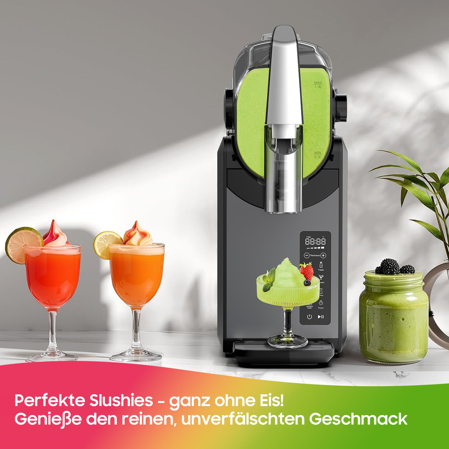 Slush Machine 2.6L with Rapid Chill Technology - 5 Programs, 12-Hour Cooling & 24-Hour Start Delay, No Ice Required, Auto-Clean, Perfect for Slushies, Milkshakes, Cocktails, Frappé, Wine
