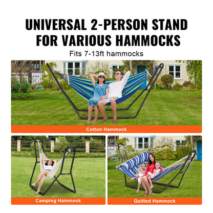 Hangmatstandaard – Hangmat Frame – Staander Voor Hangmat – Stevig Stalen Frame – 110 Inch Variant – Geschikt Voor 2,1-3,9 Meter Hangmatten – Max. Draagkracht 204 kg – Weerbestendig Poedercoating