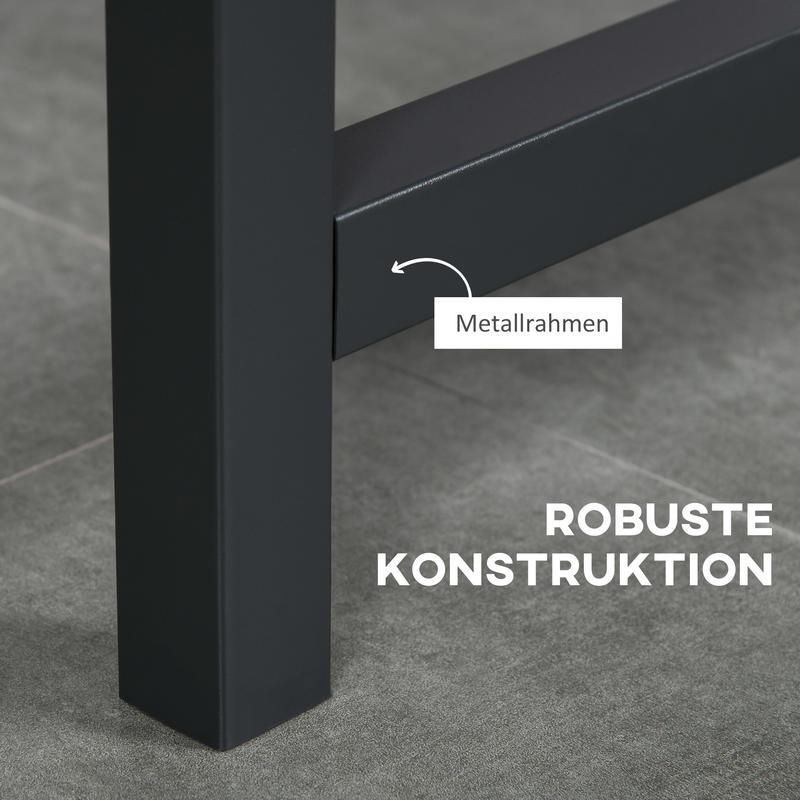 Inklapbare Eettafel – Opvouwbare Tafel – Uitklapbare Eettafel – Ruimtebesparende Tafel – Compacte Keukentafel – Hardhouten Blad – Zwarte Metalen Poten
