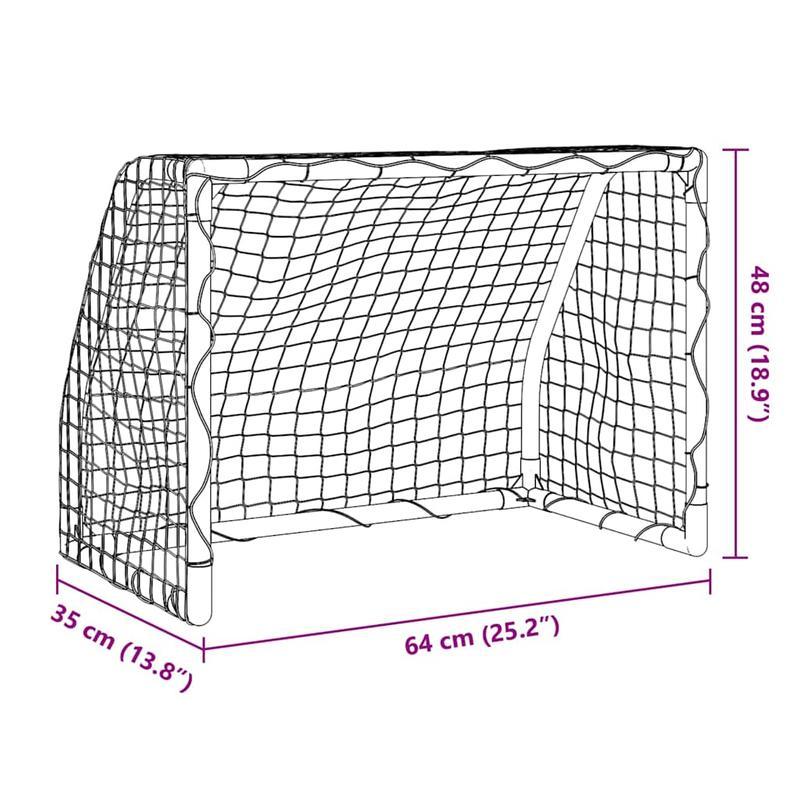 Voetbaldoel – Voetbalgoal – Voetbalgoals – Voetbaldoeltjes – Set van 2 – Inklapbaar & Draagbaar – 64x35x48 cm – Inclusief Witte Bal
