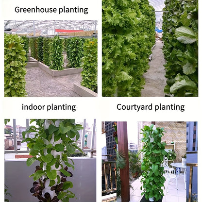 Vertical Hydroponic Grow Tower Aeroponic Tower for Herbs, Fruits And Vegetables 15 Layer 45 Plants Sites with Movable Water Tank Pump Timer Adapter, Hydroponics Growing Tower System Kit, Indoor